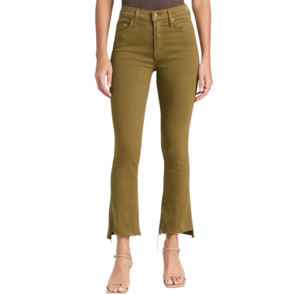 MOTHER denim The Insider Crop Step Fray Jeans Play Date, Fir Green, 24